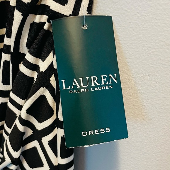 Ralph Lauren Sz8 New Black/White patterned dress - Picture 4 of 6